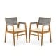 preview thumbnail 6 of 23, Captef Outdoor 5-piece acacia wood Dining Set by Christopher Knight Home