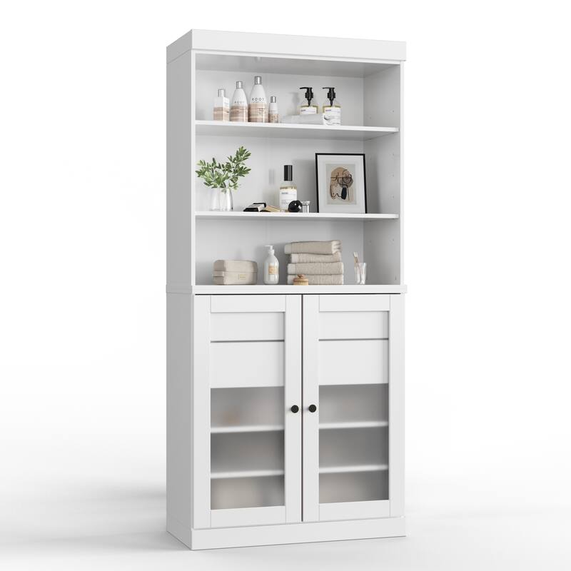 100% Solid Wood 32" Bathroom Cabinet with Optional Doors, 2-Drawers by Palace Imports