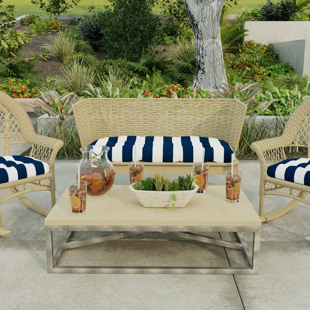 44" x 18" Outdoor Wicker Bench Cushion - 18'' L x 44'' W x 4'' H