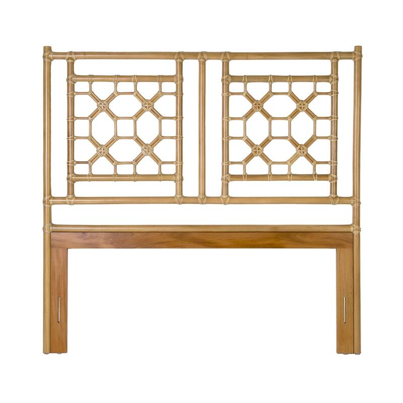 Handmade Natural Wood And Rattan Headboard by East at Main