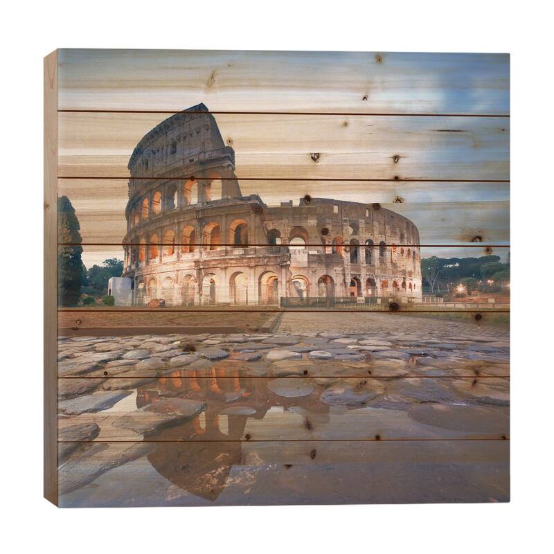 The Colosseum, Rome, Lazio, Italy Print On Wood by Matteo Colombo - Multi-Color - 26x26x1.5