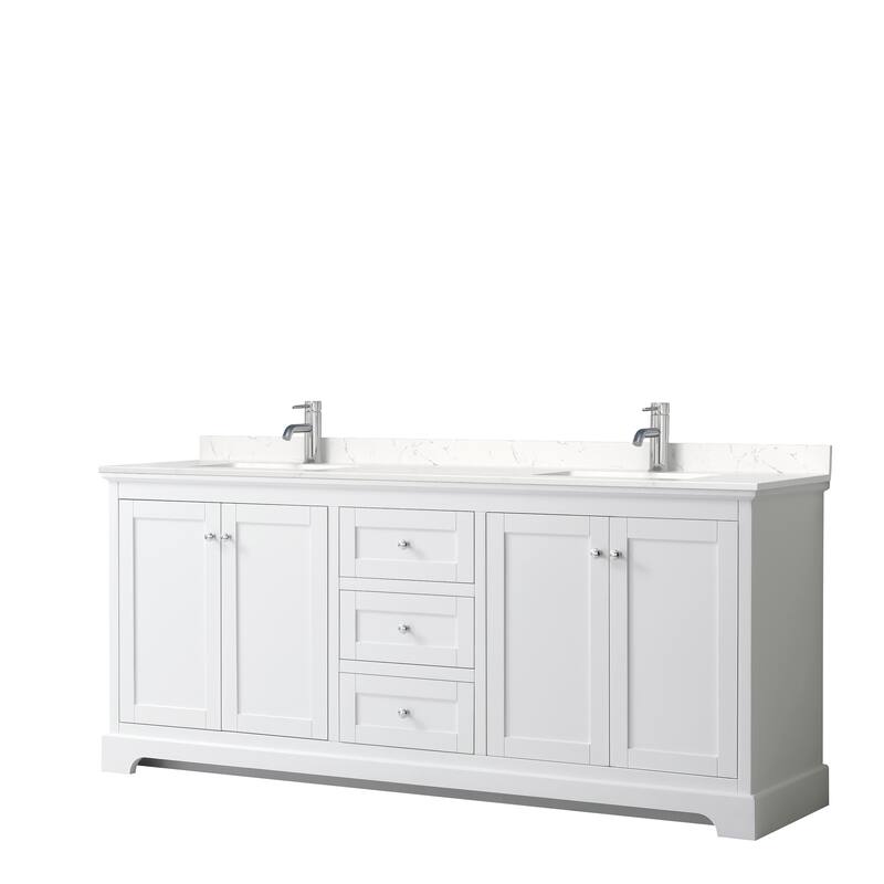 Avery 80 Inch Double Vanity, Cultured Marble Top