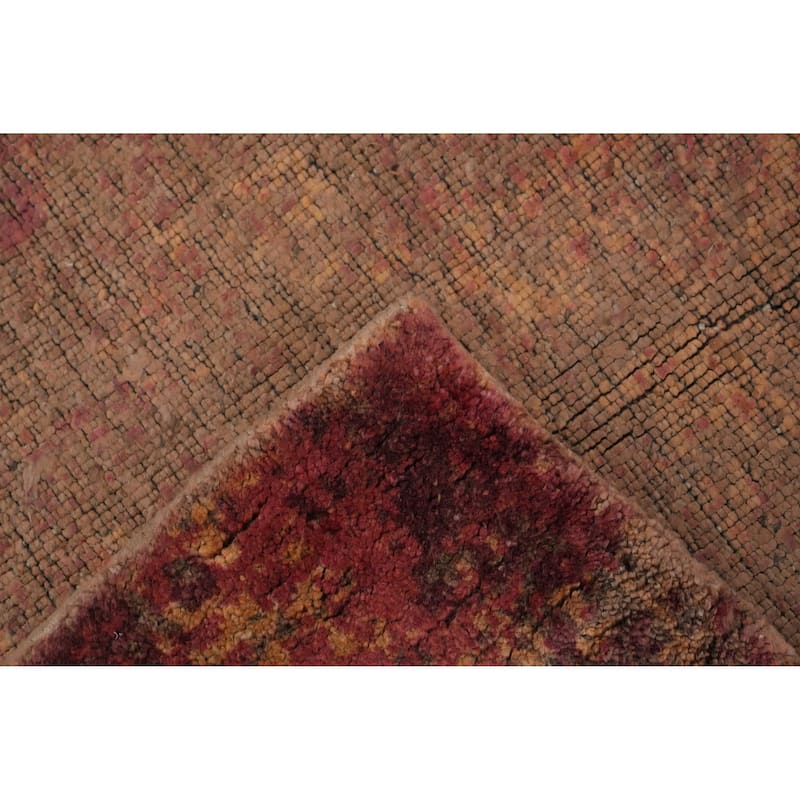 Hand Knotted Oriental Viscose Silk Carpet Modern Abstract Multi-Colored Abstract Area Rug - 9' 7'' X 6' 8''