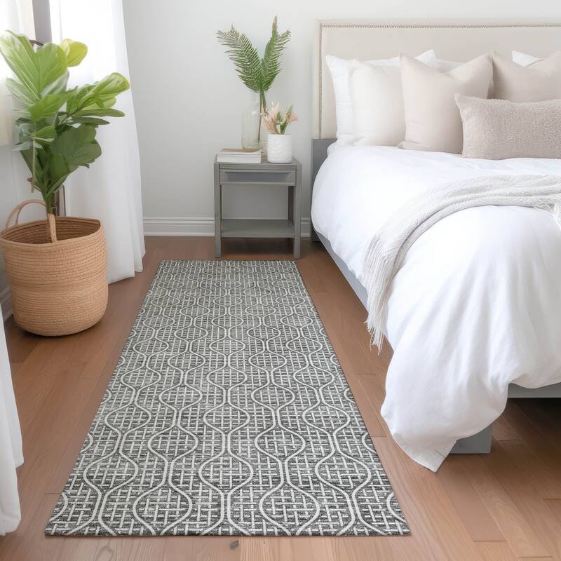 Premium Washable Super Soft Modern Teardrop Mayfield Rug - Gray - 2'3" x 7'6"