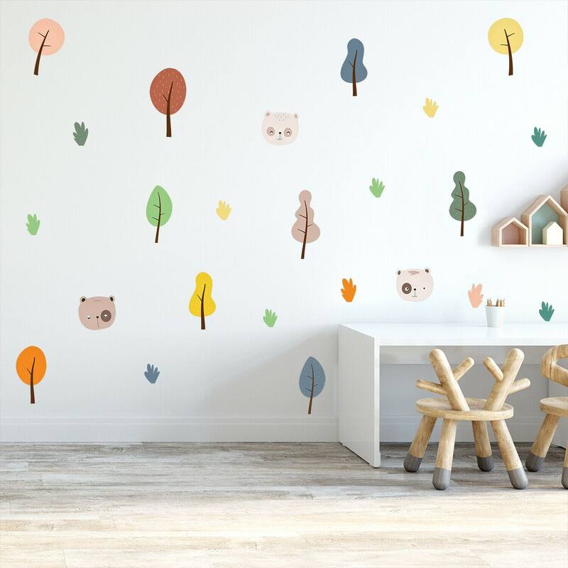 Walplus Hand-drawn Colorful Trees Children Wall Sticker Nursery Decor