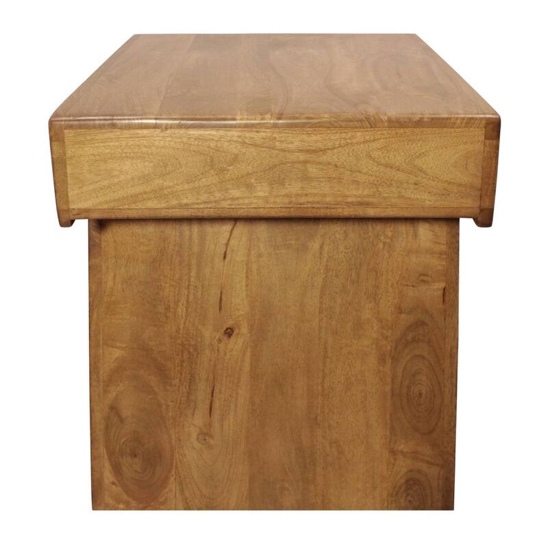 HomeRoots Set of Two Walnut Distressed Solid Wood Pedestal Nested Tables - 21.00 in. x 22.50 in. x 18.00 in.