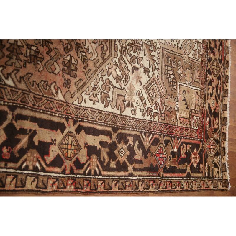Hand Knotted Oriental 100% Wool Carpet Traditional Medallion Pink Heriz Area Rug - 11' 5'' X 8' 4''