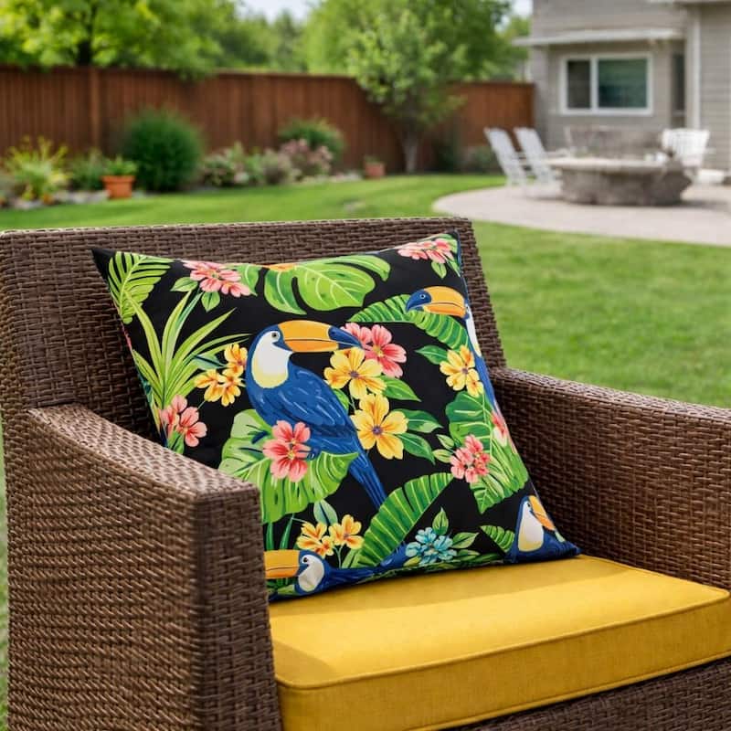 2 Pack Outdoor Throw Pillows, Waterproof & Fade-Resistant Patio Cushions -Soft & Comfortable Decorative Pillow Covers (18x18")