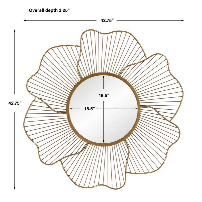 Uttermost 09912 Blossom 42-3/4" Diameter Sunburst Steel Framed