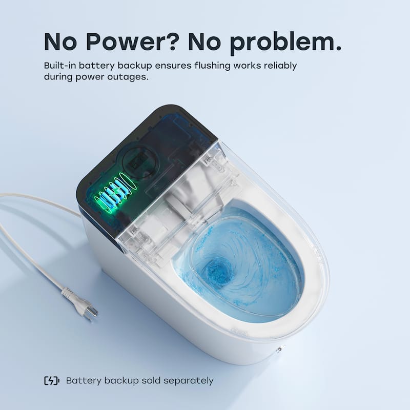 HOROW ADA Height Elongated Smart Bidet Toilet in White with Water Tank Pump Auto Open Close Deodorization and 1000g Flush - N/A