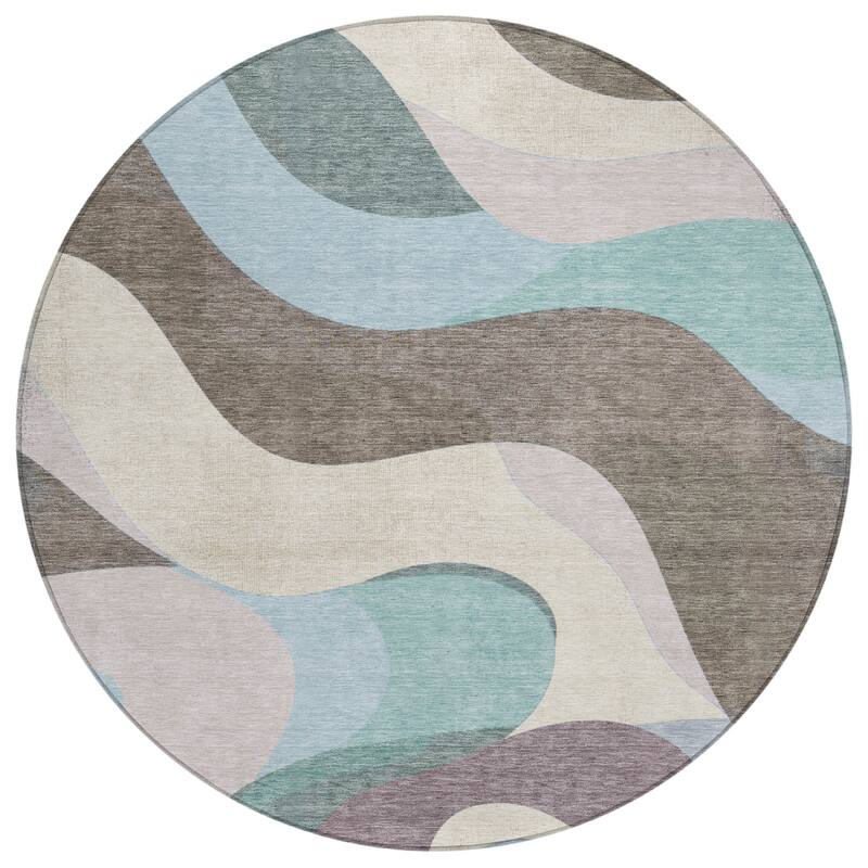 Machine Washable Indoor/Outdoor Casual Contemporary Chantille Rug