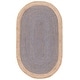 preview thumbnail 113 of 125, SAFAVIEH Handmade Natural Fiber Charlyne Bordered Round Jute Rug 4' x 6' Oval - Grey/Natural - Oval
