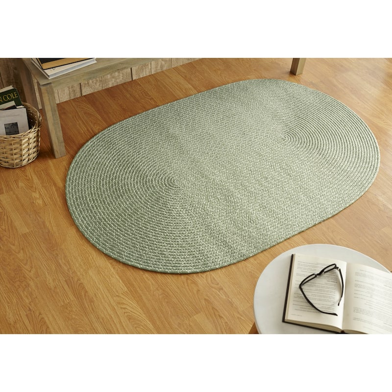 Better Trends Sunsplash Braid 100% Polypropylene Stain Resistant & Double Sided Reversible Indoor-Outdoor Area Utility Rug - 60" x 96" Oval - Lime