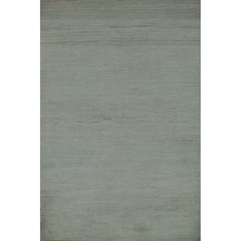 Blue & Green Gabbeh Oriental Foyer Rug Hand-Knotted Wool Carpet - 3'4"x 4'10"