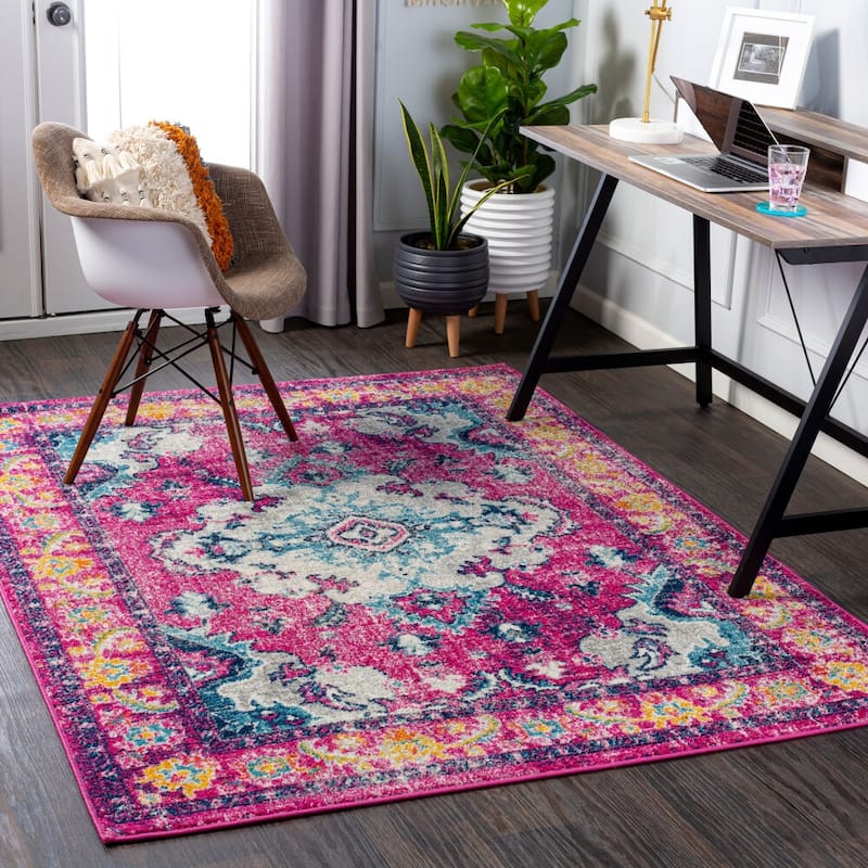 Livabliss Frederika Faded Medallion Area Rug