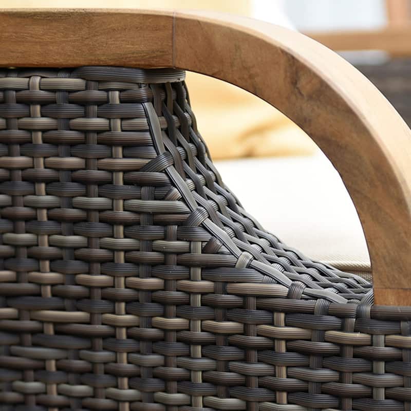 Cambridge Casual Palma 3-piece Teak Wicker Outdoor Rocking Chair Chat Set - FREE Lumbar Pillow