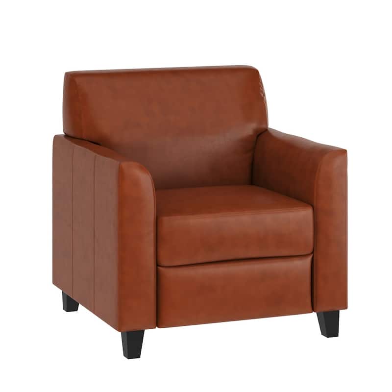 LeatherSoft Chair with Clean Line Stitched Frame - 30.5"W x 29"D x 31.5"H - Cognac