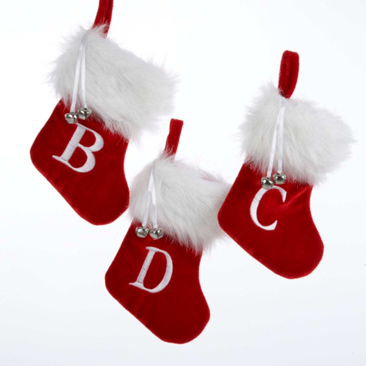 8" Velvet Monogram Stockings with Embroidered Letters A,B,D,G,K,M,R,S NEW 8" Velvet Monogram Stockings with Embroidered Letters A,B,D,G,K,M,R,S NEW