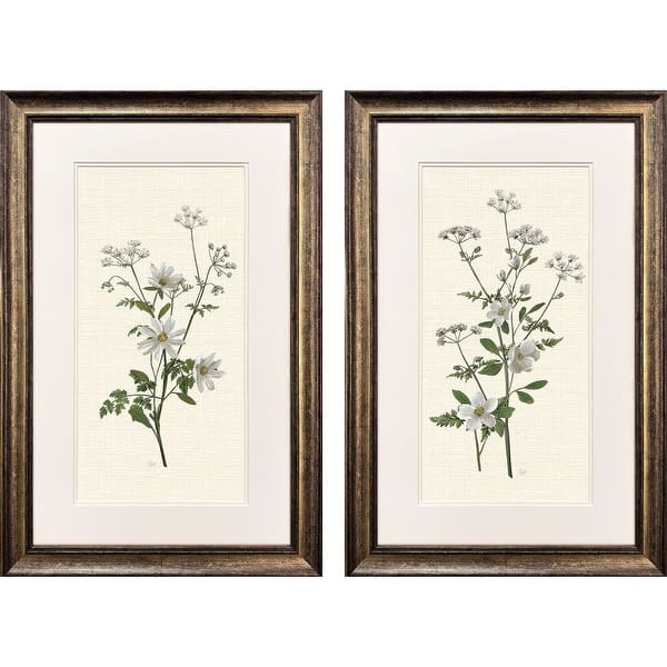 slide 2 of 5, Paragon Botanical Whites Framed Art - Set of 2 Plastic
