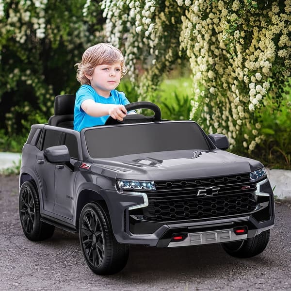 slide 2 of 9, Aosom Chevrolet TAHOE Licensed Kids Ride on Car, 12V Battery Powered Kids Electric Car with Remote Control Grey