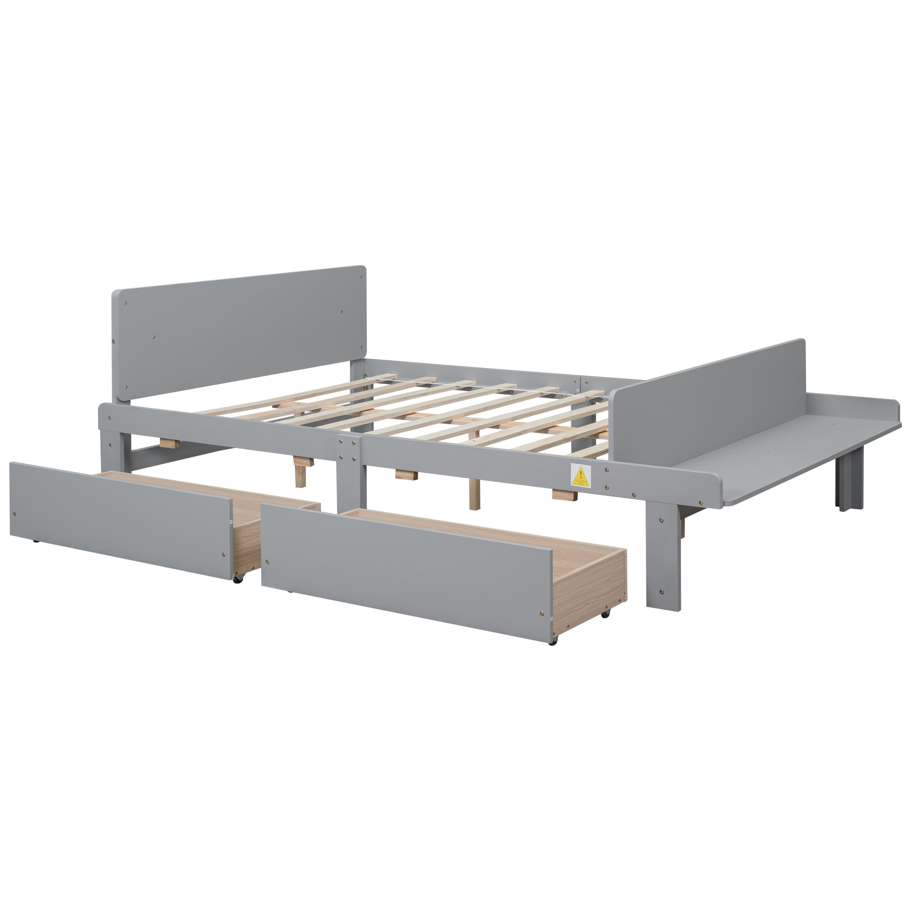 Bed with bench attached top