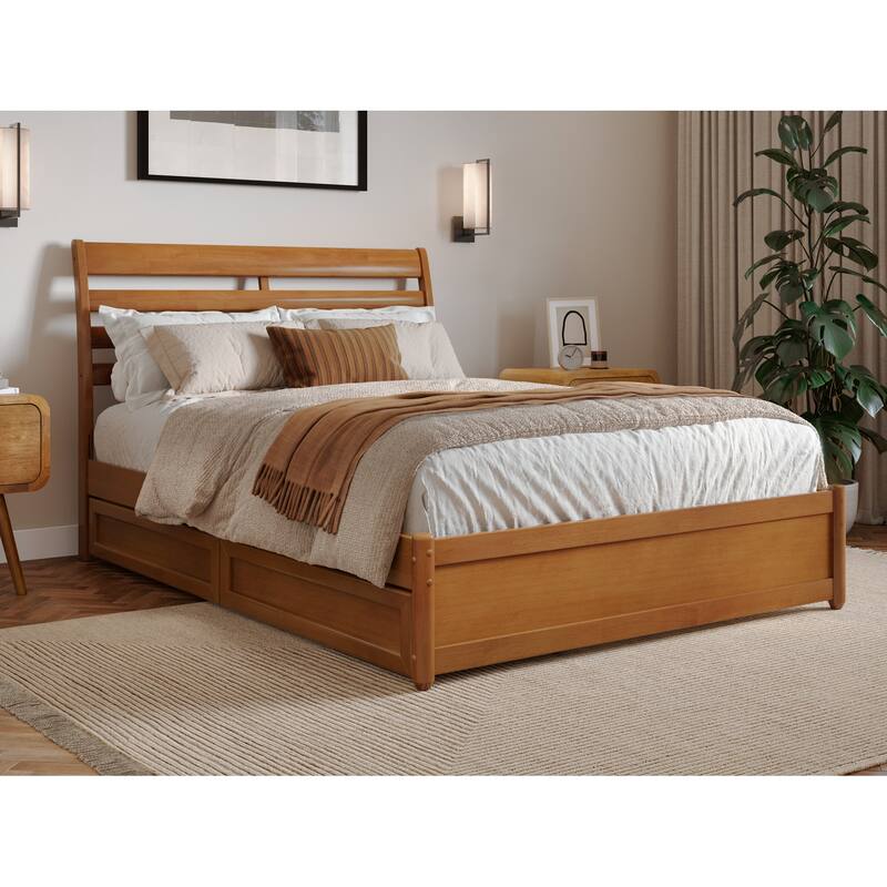 Emelie Platform Bed with Panel Footboard and Storage Drawers