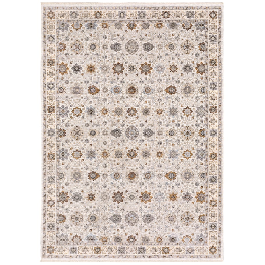 Style Haven Marley Vintage Floral Traditional Fringed Area Rug
