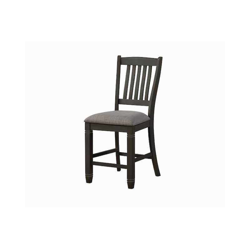Moreen Black Gray Fabric Dining Room Set