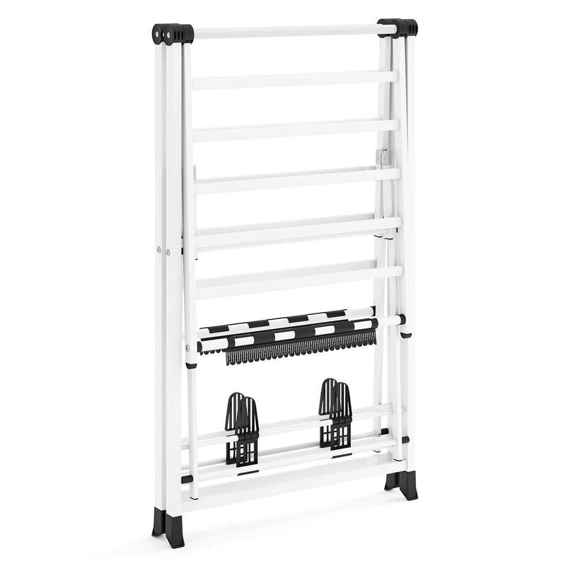 Costway Foldable Metal Laundry Drying Rack with Height Adjustable - See Details