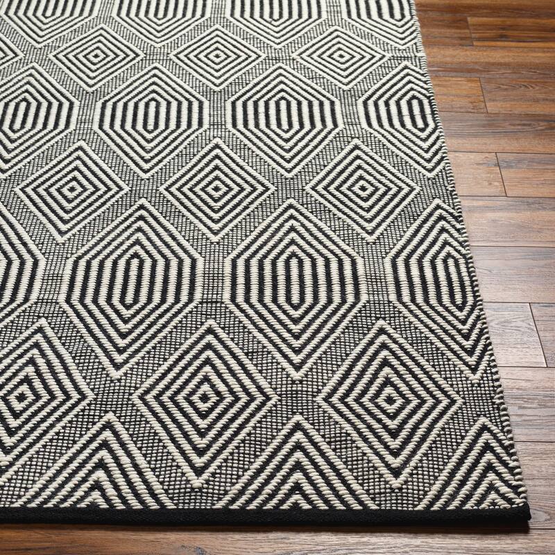 Paxtone Handmade Modern Wool Blend Area Rug