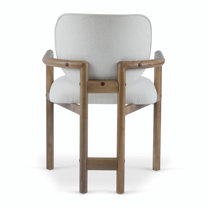 Set of 2 Upholstered Arm Chairs with Rubber Wood Accent Legs