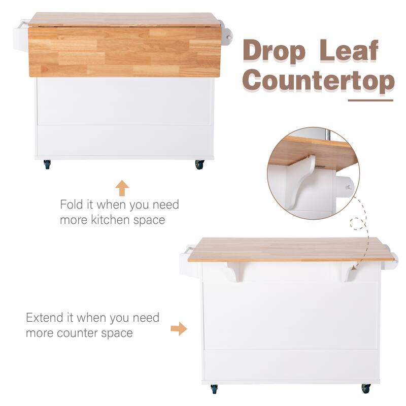 MAISON ARTS Rolling Kitchen Island Cart on Wheels