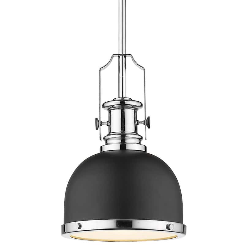 Bellevue Agnes 8" Wide Mini Pendant - Matte Black / Chrome