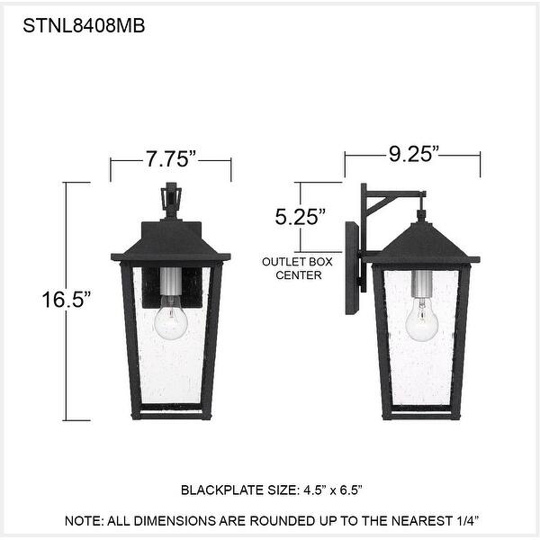 Stoneleigh 1-Light Mottled Black Outdoor Wall Lantern