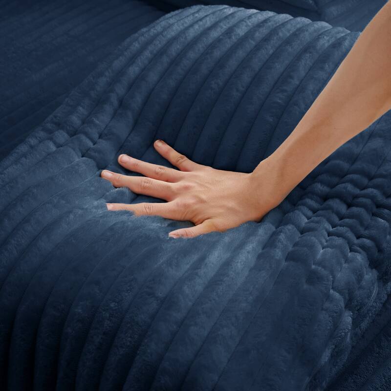 Lazy Sofa Chair Single Chaise Lounge Corduroy Upholstered Sleeper Sofa Ergonomic Couch Chair with Full Foam Cushion and Pillows