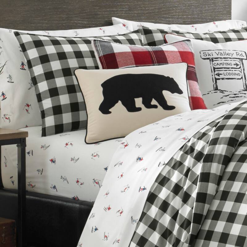 Eddie Bauer Mountain Plaid Black/White Cotton Comforter Set