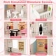 preview thumbnail 6 of 7, Semi-Opened DIY Dollhouse with Simulated Rooms and Furniture Set-White - 32” x 12” x 34” (L x W x H)