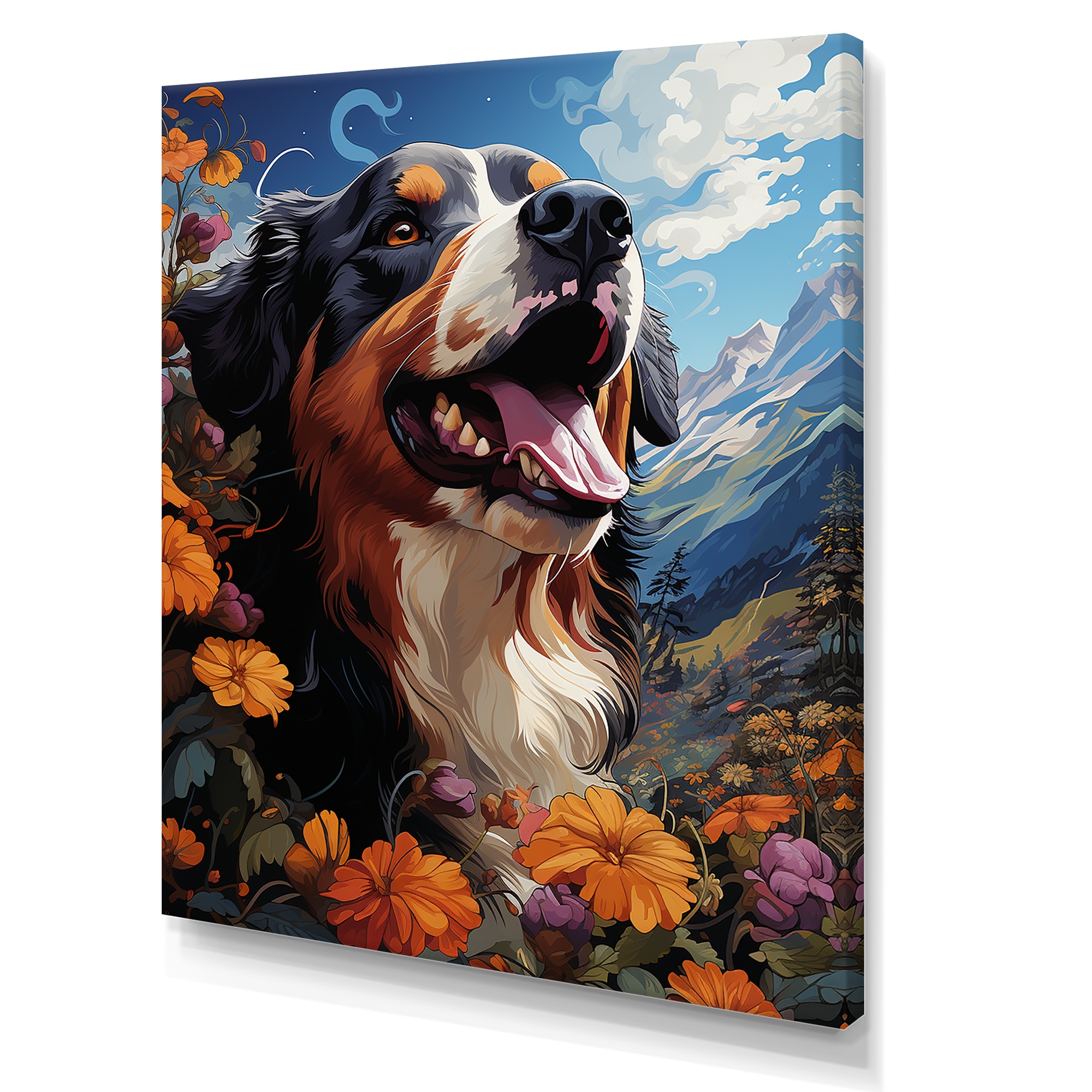 Designart Bernese Mountain Majesty IV Dog Wall Art 12 in. wide x 20 in. high