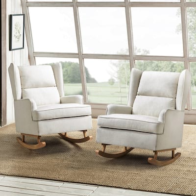 Antolin Modern Rocking Chair with Upholstery Removable Cushions Set of 2 by HULALA HOME