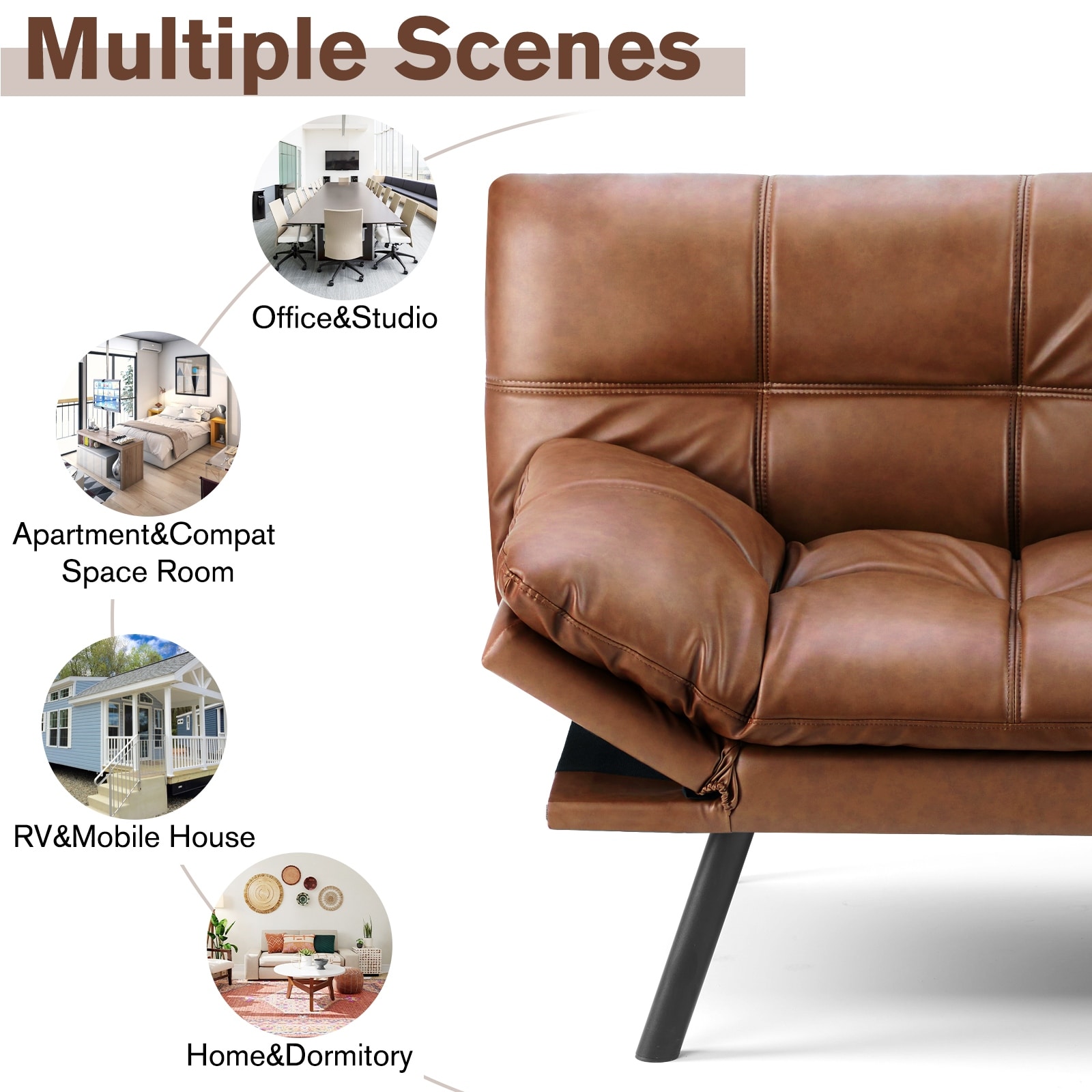 Futon Sofa Bed Convertible Sleeper Couch Foam Small Splitback