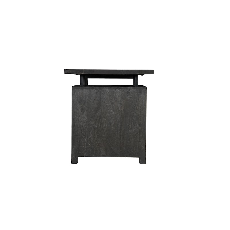 Floral Motif Solid Wood Desk with 3 Drawers and 1 Door