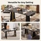 preview thumbnail 13 of 13, 70'' Wood Dining Tables with Metal Base For 6-8 People , Rectangle Kitchen Table & Brown Computer Desk For Home Office