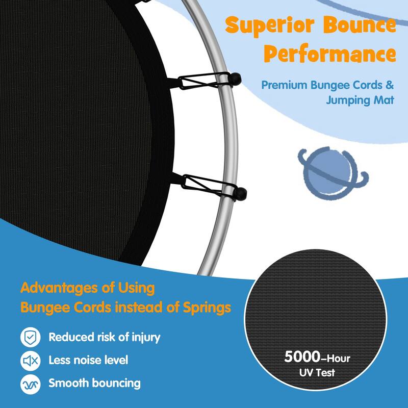 Kids Trampoline with Safety Net Indoor Outdoor Use Bounce Jumper