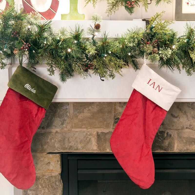 Garland and christmas stocking holder for mantle (2-Pack) (Brown)