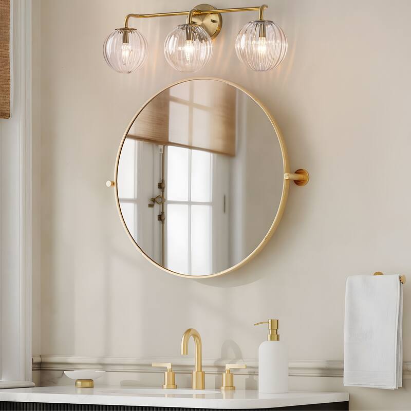 Starsky 3-Lights Modern Dimmable Glass Bathroom Vanity Light