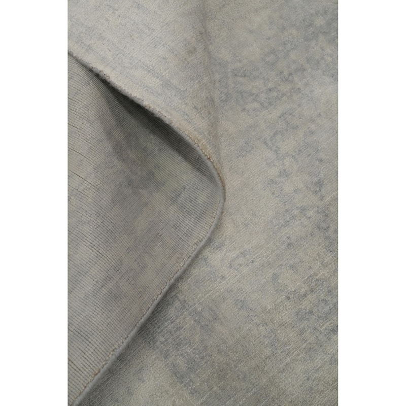 Hand-knotted Modern Silk Beige Abstract Oriental Area Rug - 7' 11'' X 4' 11''