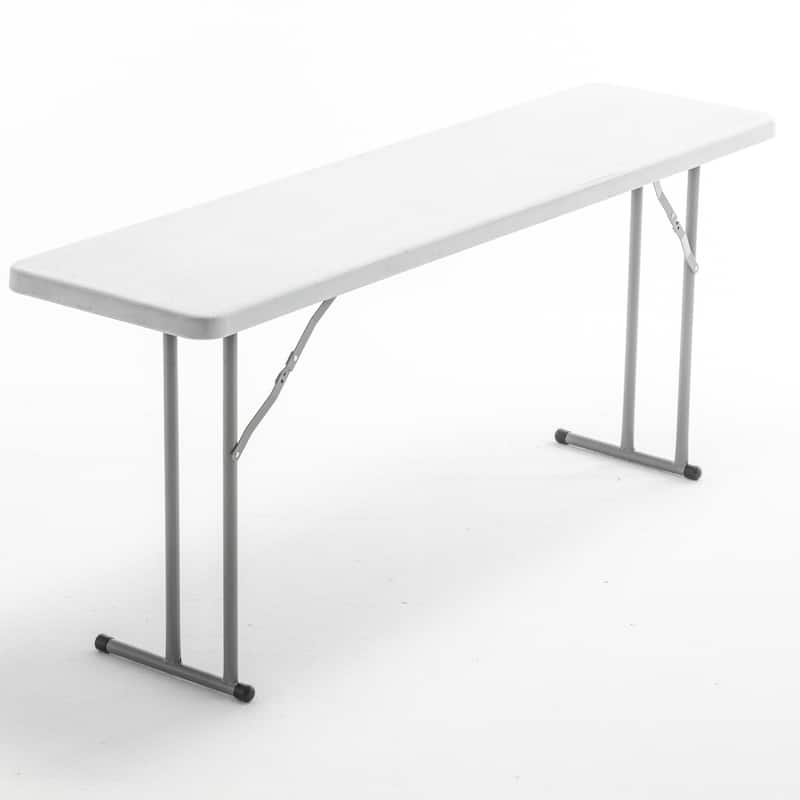 BTEXPERT 4 Piece Folding Seminar Table Portable Chair Set, 6-Foot Long 18" Wide 29" High Training Portable 3 Adult Chairs.