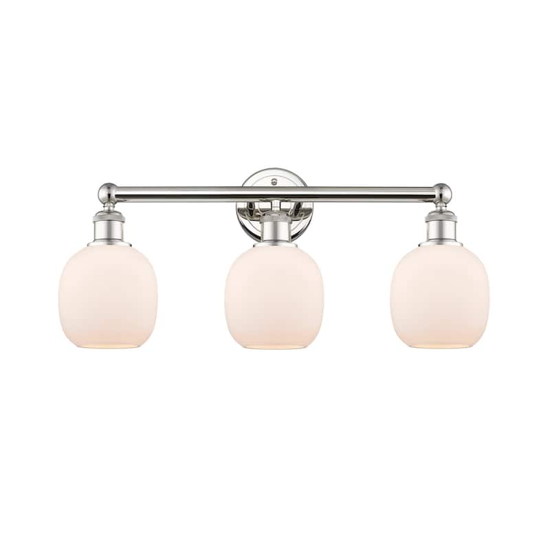 Innovations Lighting 616-3W-12-24 Belfast Vanity Belfast 3 Light 24" - Polished Nickel / Matte White