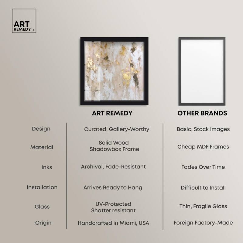 Golden Glimmer Gesture II Shadowbox by Art Remedy