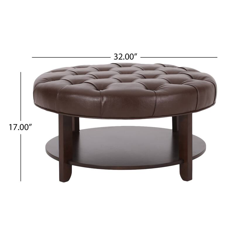 Round Upholstered Ottoman - Classic Shape for Versatile Home Use